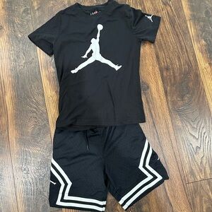 Black Kids T-Shirt and Shorts Jordans Set